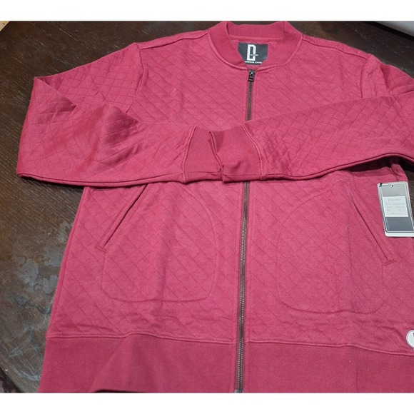Nwt Dinogrey  Full-Zip Quilt Diamond Pattern maroon Men’s Sweater Size M - Picture 4 of 7